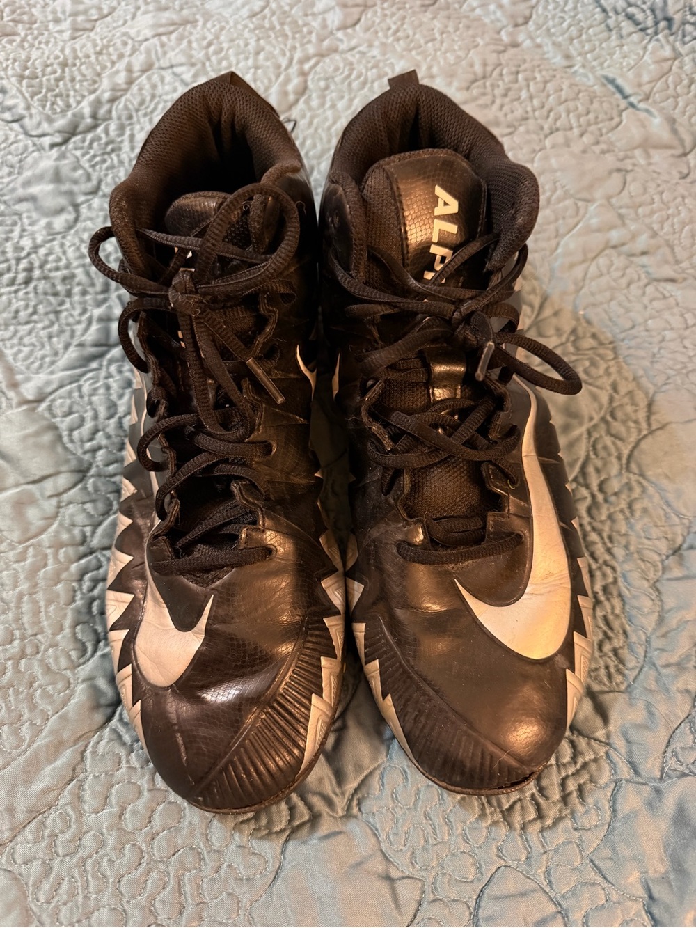 Nike Black with Silver Swoosh Football Cleats